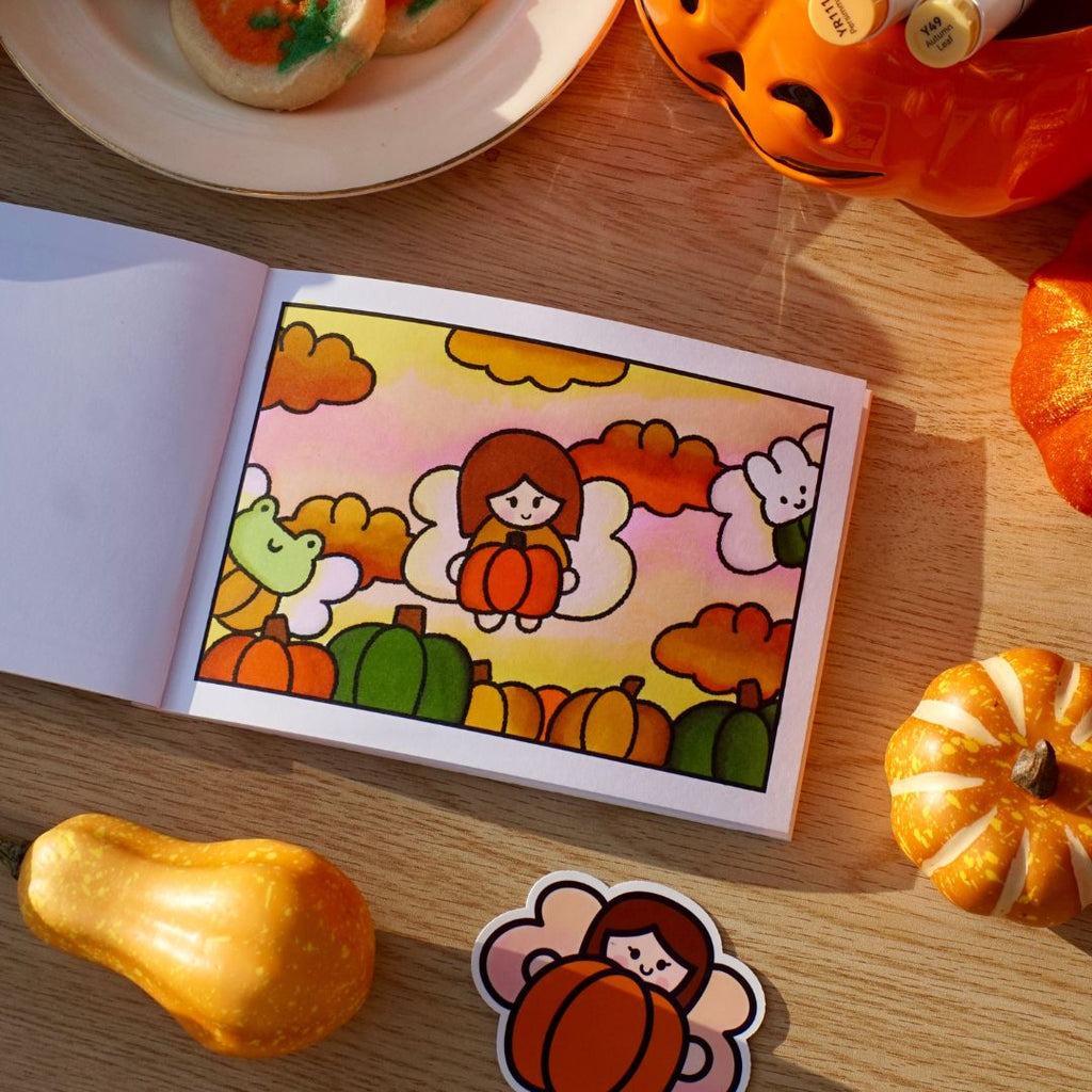 Whimsy Autumn Days Mini Coloring Book