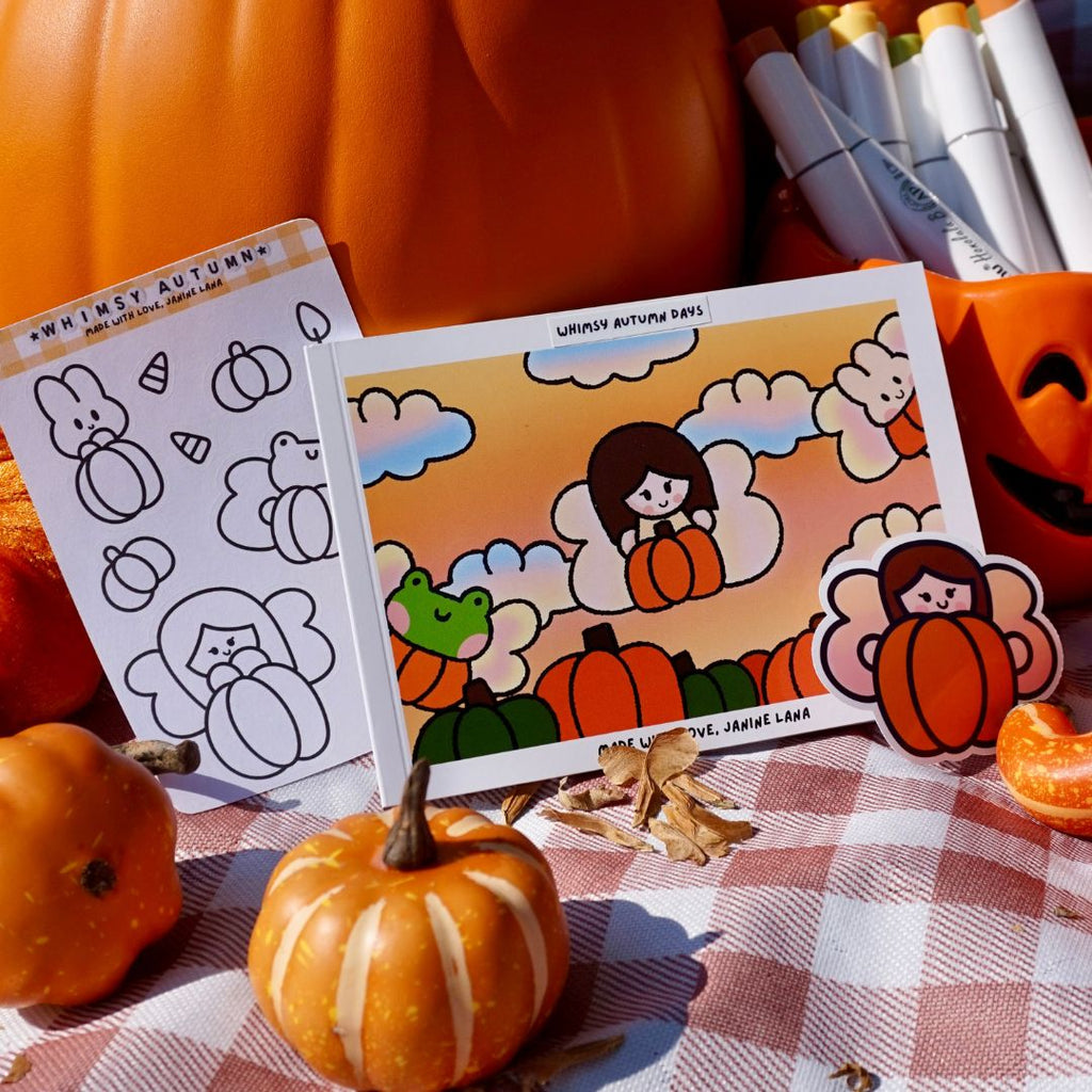 Whimsy Autumn Days Mini Coloring Book