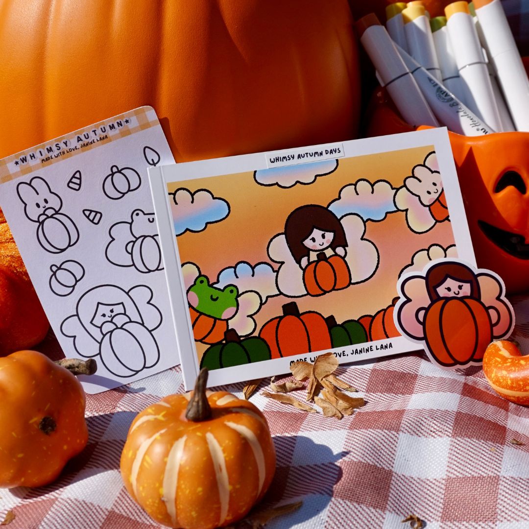 Whimsy Autumn Days Mini Coloring Book