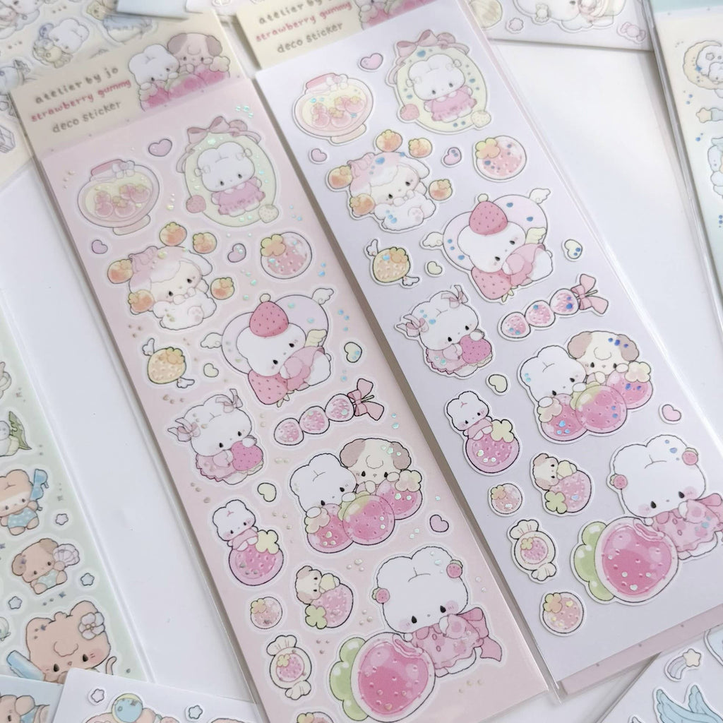 Strawberry Gummy Deco Sticker Sheet